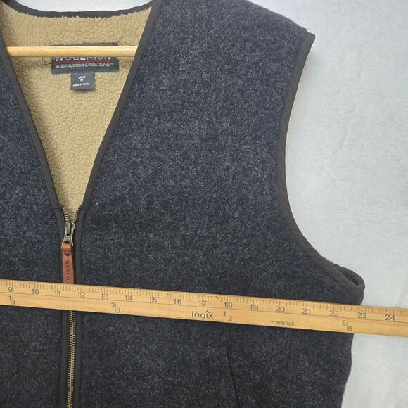 Woolrich Mens Classic Countryside Heritage Wool Sherpa Lined Charcoal Zip Vest M - Picture 10 of 11